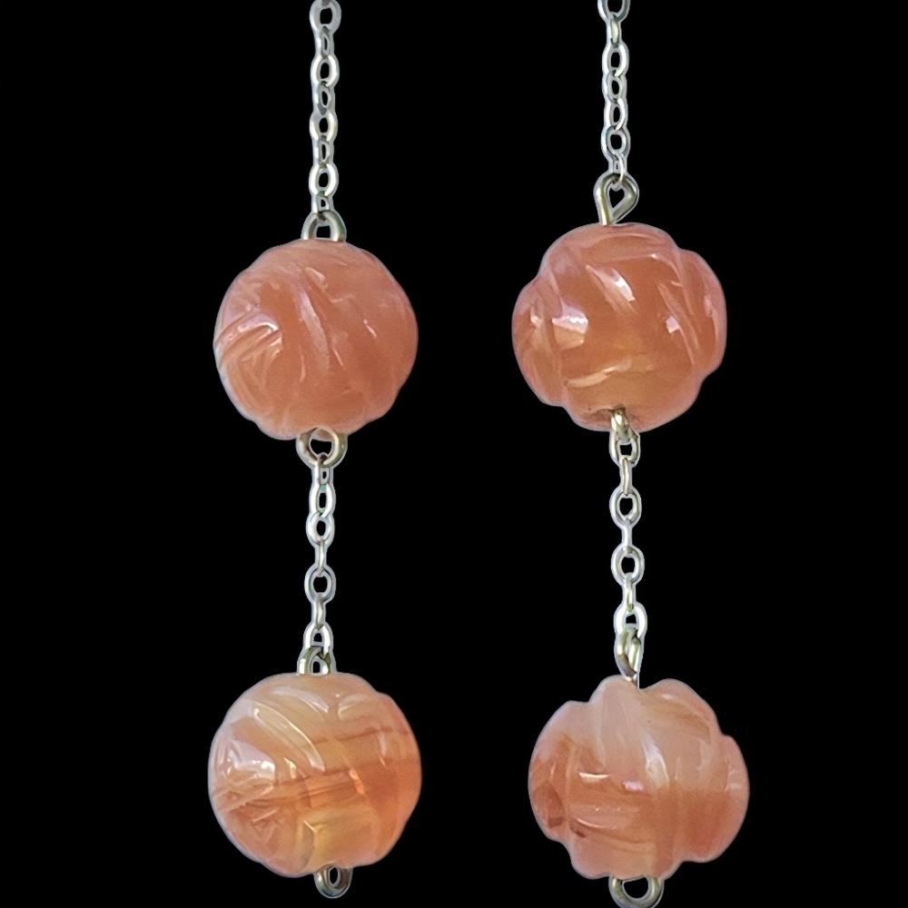 Carnelian Gemstone Earrings - Picture 3 of 7